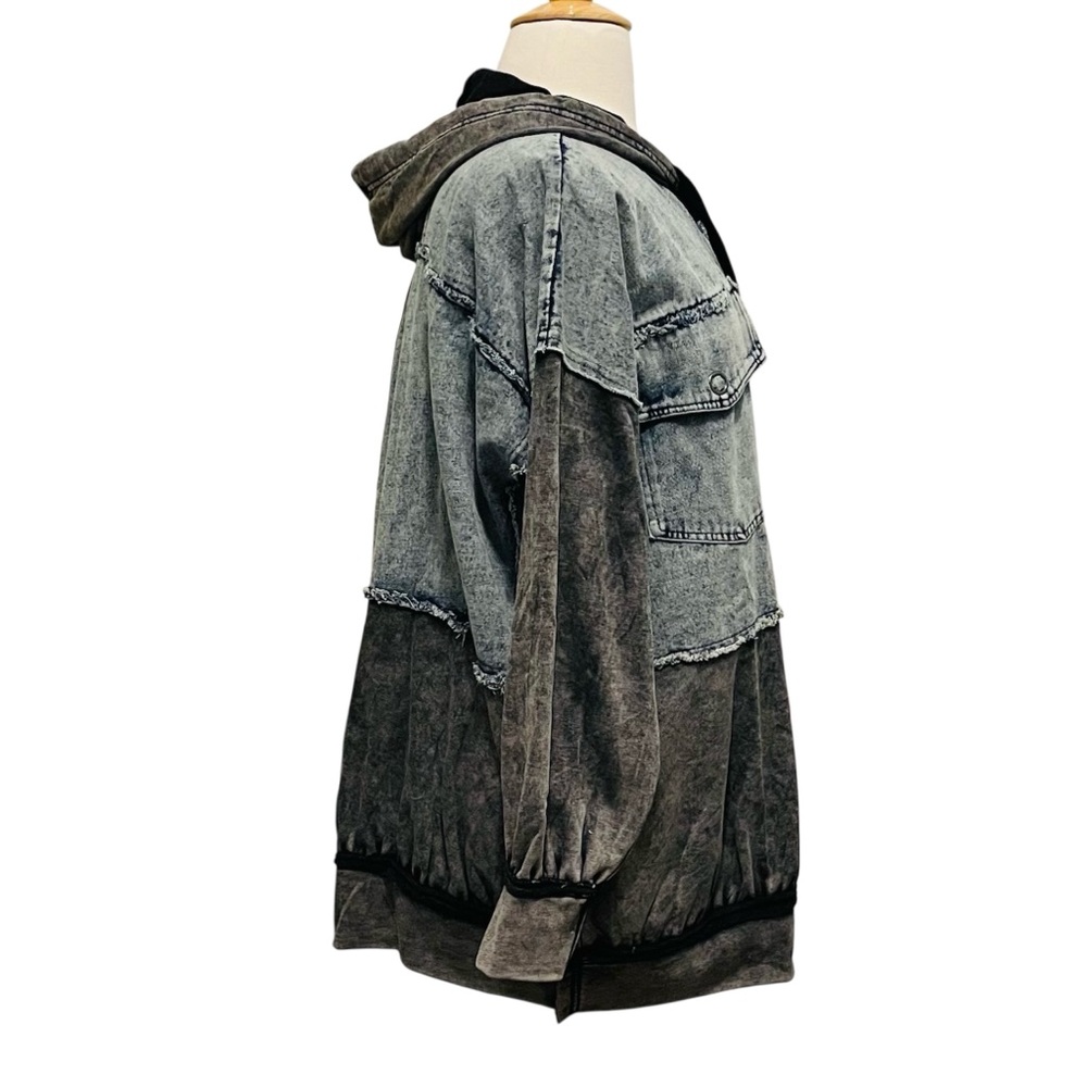 Oli & Hali Two-Tone Jean Jacket sz L Oversized - Picture 6 of 16